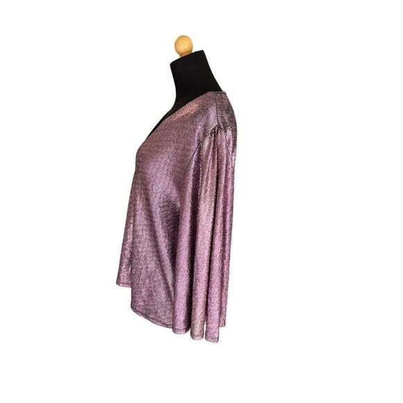 CARMELA PINK METALLIC GLITTER TOP BLOUSE - Picture 7 of 7